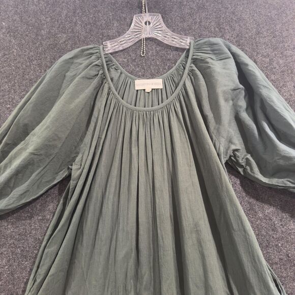 Daughters of India Sahana Dress Women's Small Green Boho Maxi Tiered Long Pocket - Picture 2 of 8